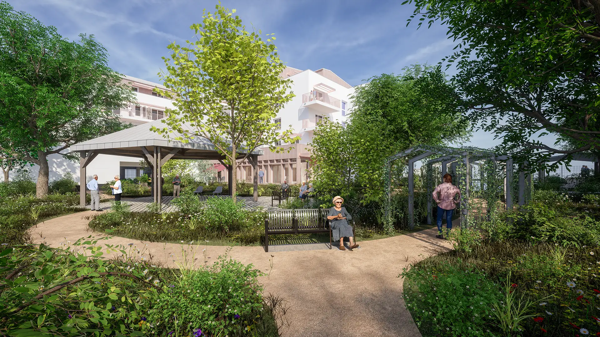 Résidence seniors - Les Beaux Jours -Vue jardin